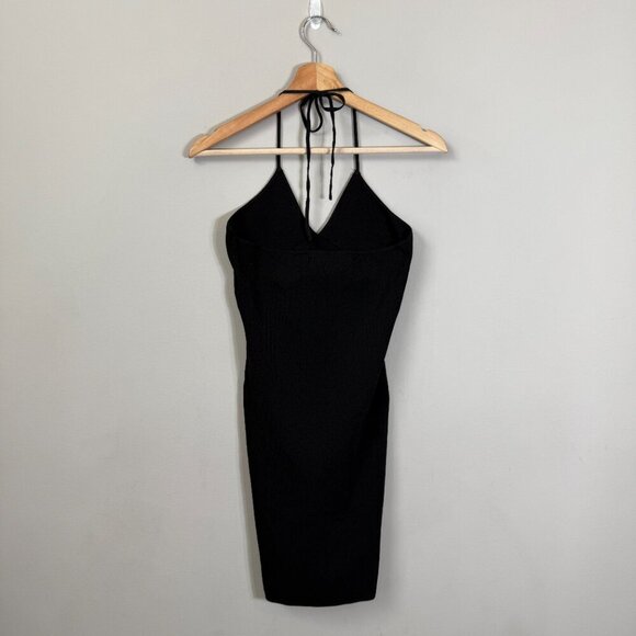 Mango Halter Bodycon Mini Dress Women's XS Black Cocktail Party Going Out NWOT - Picture 3 of 14